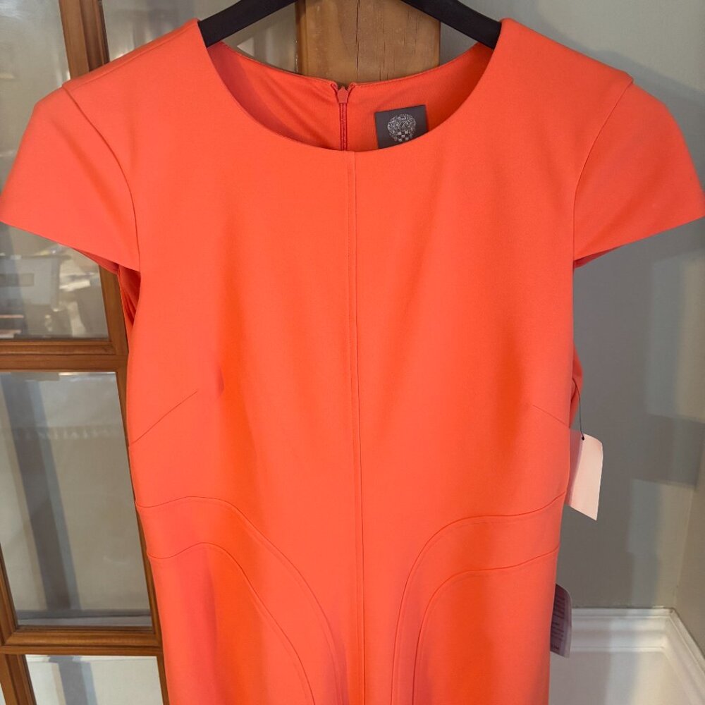 Vince Camuto Cap sleeve sheath Coral color dress Size 14 - Picture 5 of 15